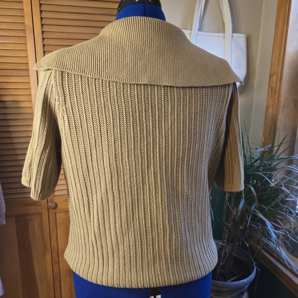 Banana Republic Tan Ribbed Short Sleeve Sweater - Picture 3 of 6